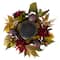 22" Mums with Pomegranate Fall Candle Holder Centerpiece